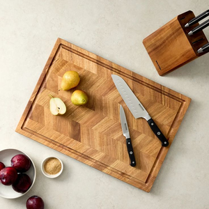 Planche à découper en bois sculpté artisanal, acacia naturel, qualité supérieure - Product Image 2