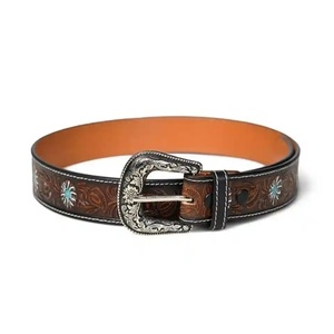 Nueva Tendencia, Cinturón de Cuero con Diseño Vaquero Occidental para Hombre, Cinturón Antiguo con Patrón Tallado, Cinturón de Cuero Original para Jeans - Product Image 6