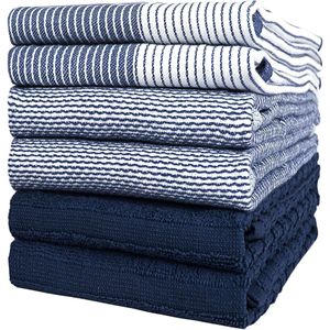 Lot de 6 torchons de cuisine en coton premium, 20x28 pouces, très absorbants, en tissu éponge plat - Product Image 2