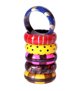 Brazalete de Madera Esmaltado con Estampado, Precio de Fábrica, Pulido con Laca, para Mujer, para Fiestas, Última Moda, Hecho a Mano, de Alta Calidad - Product Image 6