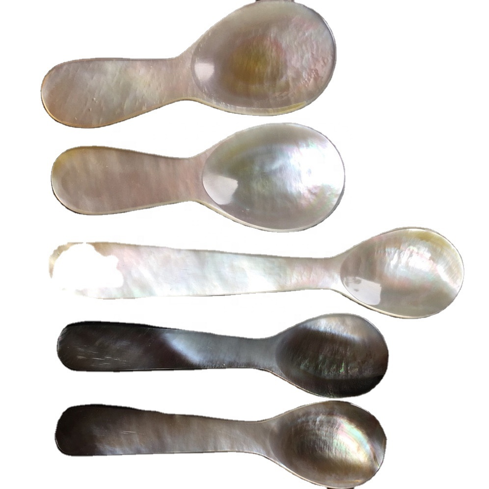 Mother Pearl Seashell Spoons-Eco-Friendly High Fashion Modern Luxury Durable Non-Toxic Giveaways for Cafes Coffee Shops-Gold · image 2