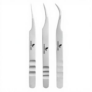 Pince à cils en acier inoxydable pointue pour extensions de cils, outil professionnel antistatique de précision pour éventails de volume - Product Image 1