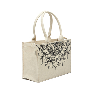 Bolsa de Mano de Lona de Algodón con Diseño Impreso 2026, Bolsa de Compras Personalizada, Nueva Llegada, con Bolsillo Exterior - Product Image 2