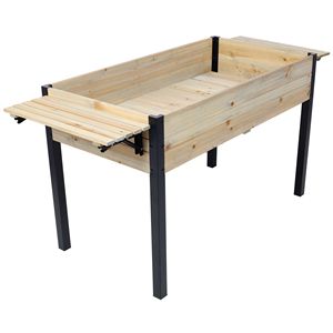 Scaffale Pieghevole con Gambe in Metallo, Fioriere in Legno, Letto da Giardino Rialzato, Accessorio per la Coltivazione di Erbe Fresche/Verdure, Cesti Sospesi - Product Image 1