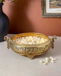 Rustic Vintage Metal <b>Candle</b> Bowl With Antique Finish For Living Room Decor And <b>Candle</b> Holder Use - Product Image 5