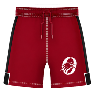 Pantalones Cortos de Rugby Rojo Carmesí y Negro, Cintura Elástica con Cordón, Ropa Deportiva Ligera para Entrenamiento, Partidos y Equipos - Product Image 1