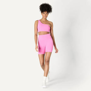 Sujetador deportivo con tiras en la espalda para mujer, soporte medio, almohadillas extraíbles, espalda cruzada, transpirable, nailon, elastano, sin costuras, para yoga y gimnasio - Product Image 4