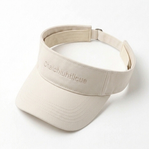 Visière de sport structurée personnalisée en sergé 100% coton, visière incurvée, boucle métallique réglable, broderie 3D, devant uni, OEM - Product Image 3