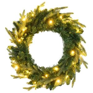 6FT Pre-Lit Aspen Fir Christmas Tree with Wreath Garland 380 Multi-Color LED Lights Artificial Grass Green Xmas Tree - Product Image 5