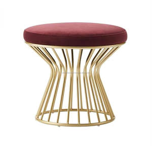 Base en métal avec tabouret en velours - Product Image 1