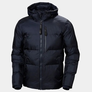 Veste d'hiver à capuche pour homme, rembourrage épais en polyester, coupe-vent, fermeture éclair, couleur unie, coupe classique - Product Image 1