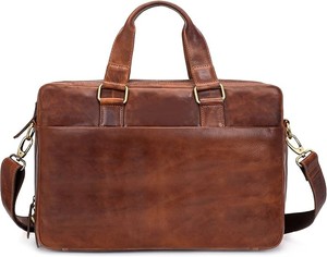 Maletín para Portátil de Cuero Genuino Marrón Clásico de la Mejor Calidad, con Correa para el Hombro, Bolsa de Viaje Resistente para Negocios, de la India - Product Image 1
