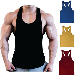 <b>Men</b> Gym <b>Singlet</b> Stringer Muscle Fit Tank Tops Fitness Workout Shirt Polyester/Cotton Breathable Chains Custom Design - Product Image 2