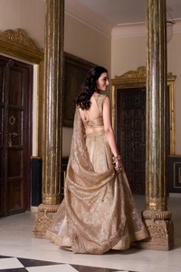 Conjunto de lehenga choli dorado para boda con lentejuelas y bordados, traje de dama de honor, dupatta de 5 metros con vuelo y cancan cosido, blusa nueva. - Product Image 2