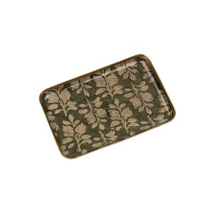 Plateau de service rectangulaire long en métal à imprimé floral, décoratif, pour table basse, organisateur de rangement pour coiffeuse, pour collations - Product Image 5