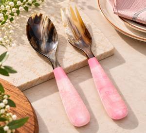 Ensemble de service à salade contemporain en résine avec élégantes cuillères de service, pinces à salade et ustensiles de cuisine haut de gamme – Fournisseur en gros - Product Image 1