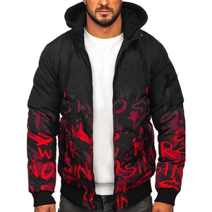 Chaqueta Bomber de Invierno para Hombre, Diseño de Lona, Ecológica, Gruesa, con Capucha, Cierre de Cremallera, Impermeable, Acolchada, Personalizable - Product Image 4