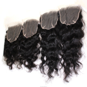 Frontals en dentelle de cheveux humains vierges Remy vietnamiens avec ondulations naturelles, ondulations profondes lâches, closure, lisses, double trame machine, trame effet peau - Product Image 5