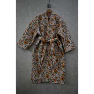 Veste matelassée en coton Kantha style bohème, long manteau réversible pour femme, peignoir fait main, vêtement ethnique - Product Image 2