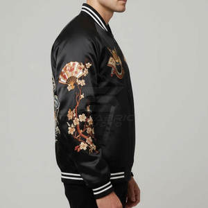 Chaqueta Sukajan Casual Moderna para Hombre, Tela Satinada Suave, Ligera, Elegante y Cómoda, Estilo Urbano - Product Image 4