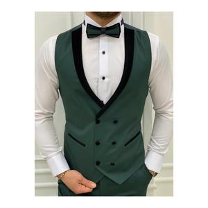 Abito da uomo in smoking da sposo in velluto con collo a rondine taglio italiano - Product Image 1