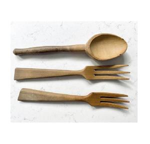 Ensemble de cuillères et fourchettes à salade en bois de haute qualité, écologiques, avec manche en bois, pour la maison, l'hôtel, le restaurant, vaisselle, outils à salade, couverts - Product Image 1