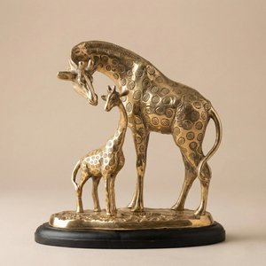 Juego de Esculturas de Jirafa en Latón Chapado en Oro, Figura de Animal Moderna para Decoración del Hogar, Pieza de Arte Hecha a Mano de Primera Calidad para Mesa, Regalo - Product Image 1