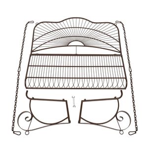 Dondolo da Giardino in Ferro con Braccioli, Sedia da Esterno per Patio con Catene di Montaggio - Product Image 6