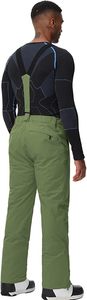 Pantalon de ski imperméable vert olive pour homme avec sangles noires et fermeture éclair pour activités de neige en plein air - Product Image 5