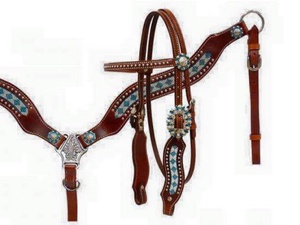 Headstall personnalisé en cuir occidental perle décor en acier inoxydable matériel sculpture conception indien vendeur fourni cheval accessoires - Product Image 2