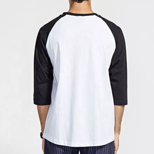 T-shirt à manches longues de haute qualité pour hommes, 100% coton, uni noir, vêtements tendance, t-shirt respirant à col rond à manches longues pour hommes - Product Image 3