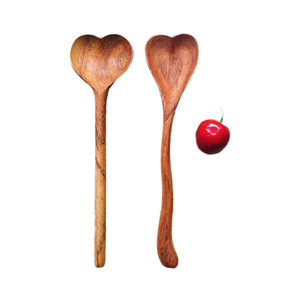Natural Heart Acacia Wood Eco-Friendly Nordic Style <b>Spoon</b> Fork Kitchen Cooking Utensil Tableware by blossom crafts india - Product Image 3
