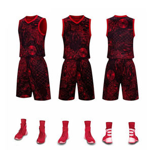 Uniforme de basketball 100 % polyester imprimé, couleur personnalisée, option grande taille, antibactérien, évacuation de l'humidité, le meilleur - Product Image 3