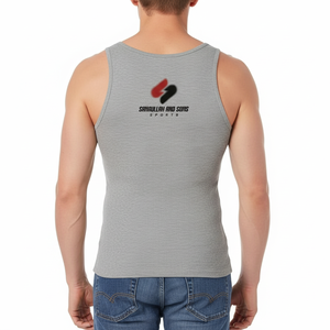 Camiseta sin mangas de algodón para hombre, chaleco deportivo para gimnasio, con logo personalizado, transpirable, de ajuste holgado, ropa deportiva de verano - Product Image 4