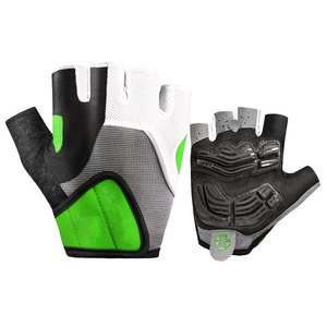 Gants de cyclisme mi-doigts antidérapants unisexes d'été en polyester avec fermeture auto-agrippante Rouge Noir Blanc Gris - Product Image 2