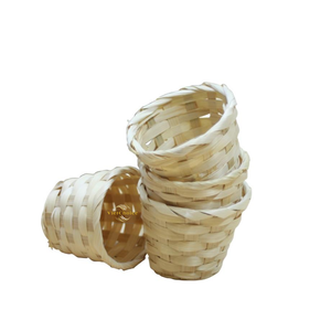 Eco Friendly Bamboo Basket Mini Handmade Natural Gift Basket for Home Decor Wholesale Buyers - Product Image 3