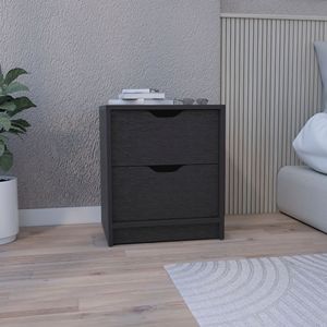 Comodino Houma a due cassetti di Depot E Shop, colore nero - Product Image 1