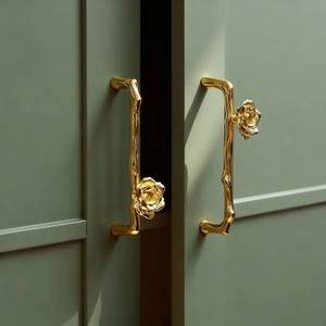 Traditional Brass Round Cabinet Handle Bar with Decorative Knobs Multi-Function Knurled Design for <b>Wardrobe</b> & Cabinet <b>Hardware</b> - Product Image 1