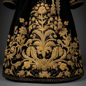 Túnica de terciopelo bordada con lingotes de oro, lujosa vestimenta religiosa bordada a mano, vestido ceremonial con estatua de santo católico - Product Image 5