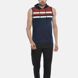 Sudadera con Capucha sin Mangas para Hombre, Corte Regular, Color Sólido, Algodón French Terry, Ropa Casual de Verano, Sudadera sin Mangas - Product Image 2
