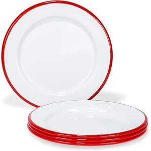 Assiette de Présentation Bordée Style Nordique pour Décoration de Mariage – Sous-Assiette Blanche et Rouge Résistante à la Chaleur, Réutilisable et Décorative - Product Image 5