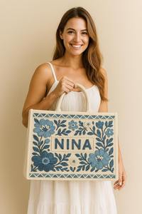 Bolso de mano hecho a mano con cuentas y diseño floral para eventos nocturnos, bolso tote con bordado de cuentas, gran capacidad y bolsillo interior. - Product Image 6