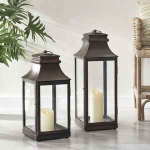 Elegant Metal <b>Lantern</b> Modern Farmhouse <b>Candle</b> Holder for Living Room Tabletop Outdoor Patio Home Decoration - Product Image 4