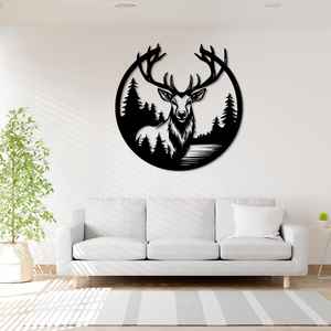 Décoration murale moderne personnalisée en aluminium, motif abstrait de taureau et renne, découpé au laser, directement d'Inde - Product Image 3