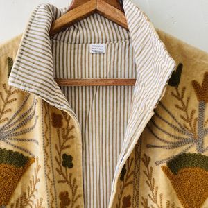 Indian Handmade Suzani Cotton Jacket Hand Embroidered Short Jacket Unisex Coat Handmade Suzani Short Jacket - Product Image 1