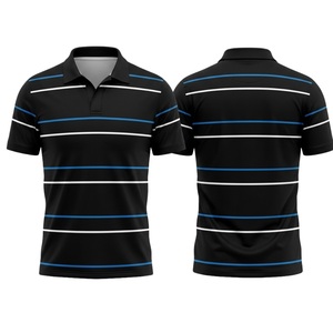 Camiseta de Rugby de Manga Corta para Hombre, de Secado Rápido, Tejido de Punto a Rayas, 100% Poliéster, con Bordado, para Deportes - Product Image 1
