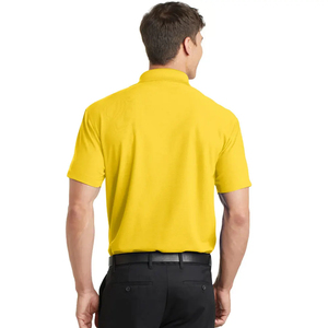 <b>Men's</b> <b>Yellow</b> Short Sleeve Polo <b>Shirt</b> Solid Color Cotton Pique Knitted Casual Breathable Regular Fit Button Design polo <b>shirt</b> - Product Image 3