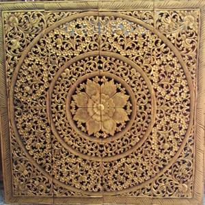 Panneaux muraux carrés en teck gravé et sculpté de 1,20 m, 100 % faits à la main, haute résistance, écologiques, décoration classique pour la maison TH - Product Image 6