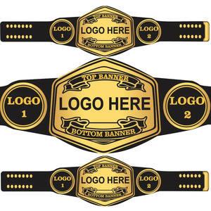 Cinturón de Campeonato de Lucha Libre Personalizado con Logotipo, Placa de Metal Plateada, Correa Negra, Cinturón Deportivo Personalizado - Product Image 1