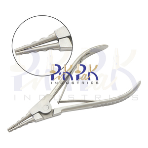 Alicates de apertura de arco de 140 mm de acero inoxidable con mangos ranurados de resorte para crimpado, pesca, fabricación de joyas, manualidades DIY, acción inversa - Product Image 1